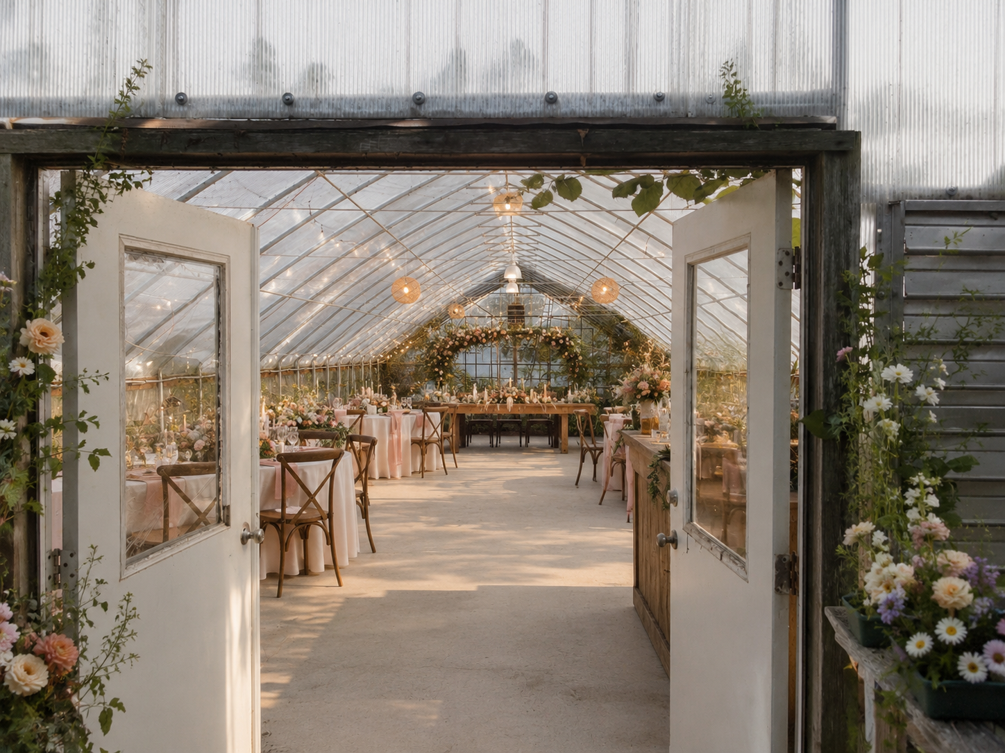 Greenhouse Setup for the Wedding